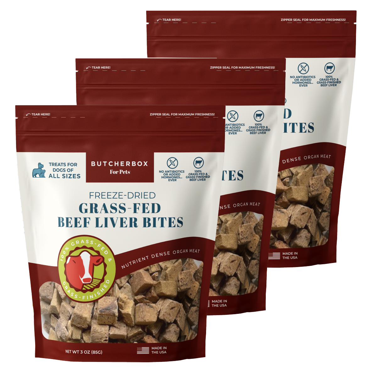 Single Ingredient Freeze-Dried Beef Liver Bites