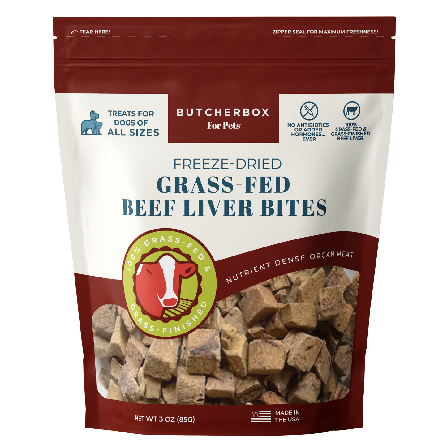 Single Ingredient Freeze-Dried Beef Liver Bites